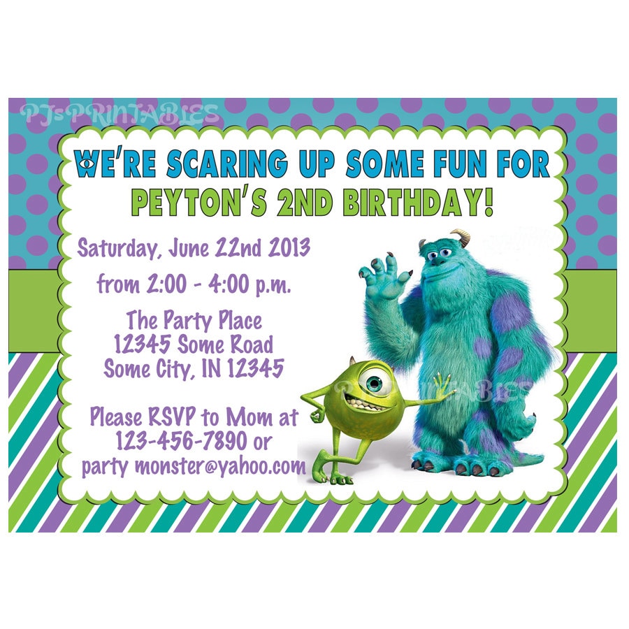 Monsters Inc Invitations 8