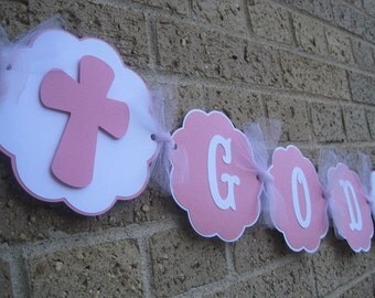 God Bless Banner, Baptism banner, Confirmation Banner, First Communion Banner
