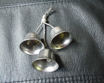 Holiday 1940s Silver Bells Vintage Jewelry Upcycle Silver Bell Shaped Jewelry Repurpose Jewelry Supply