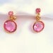 Vintage Pink Rhinestone Earrings
