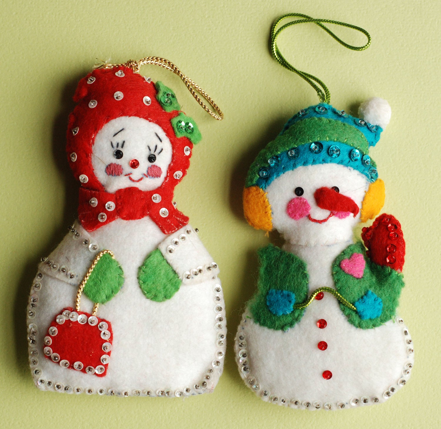 Vintage Christmas Snowman Ornaments