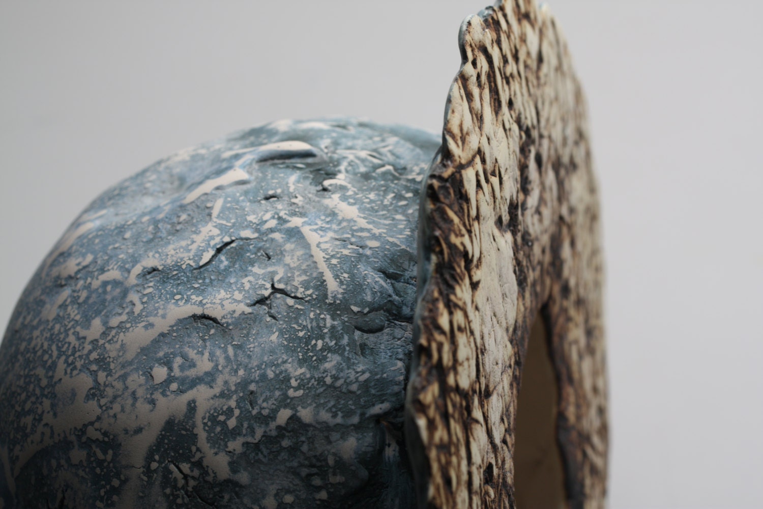Abstract ceramic sculpture moon