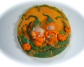Picture,tapestry,Pumpkin,Wet felted,Needle Felted. Waldorf