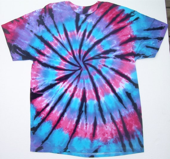 ON SALE: Adult Medium/ Tie Dye Shirt/ Pink Purple Blue Spiral