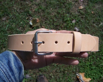 Full Grain Leather Belt - Custom Fit. Natural Leather Will Beautifully Darken With Time & Use. Made By Baytowne Leather.