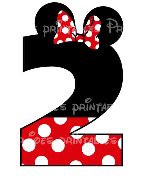 Minnie Mouse Age Birthday Number DIY iron On by mrjoesprintables