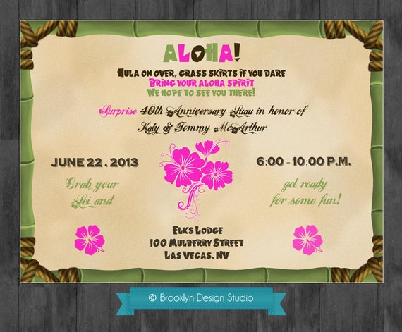 Retirement Invitations Hawaiian 7