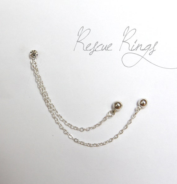 Items similar to Rhinestone Double Piercing Chain Earring on Etsy