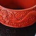 HUGE Year of the Dragon Cinnabar Bracelet Vintage Wide Cuff Great Design Around Entire Piece