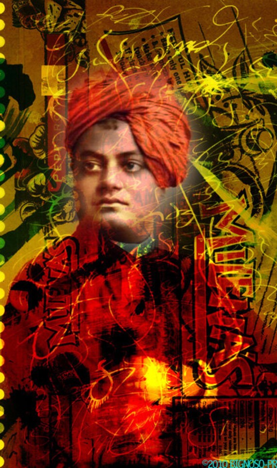 Swami Vivekananda Colorful Poster by SeattletownStore on Etsy