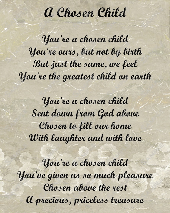 Items similar to Adoption Poem for Adopted Child Digital ...
