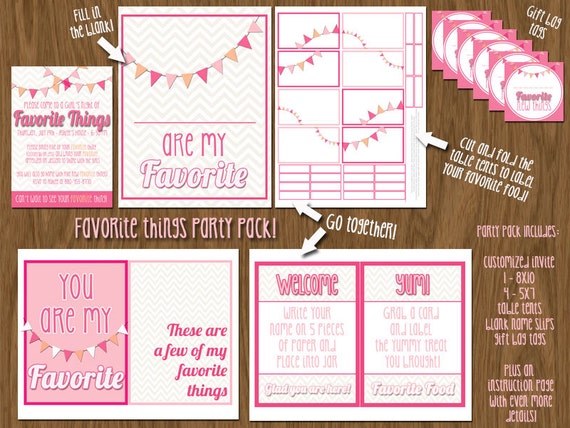 My Favorite Things T Idea Printable Favorite Things Party My Xxx