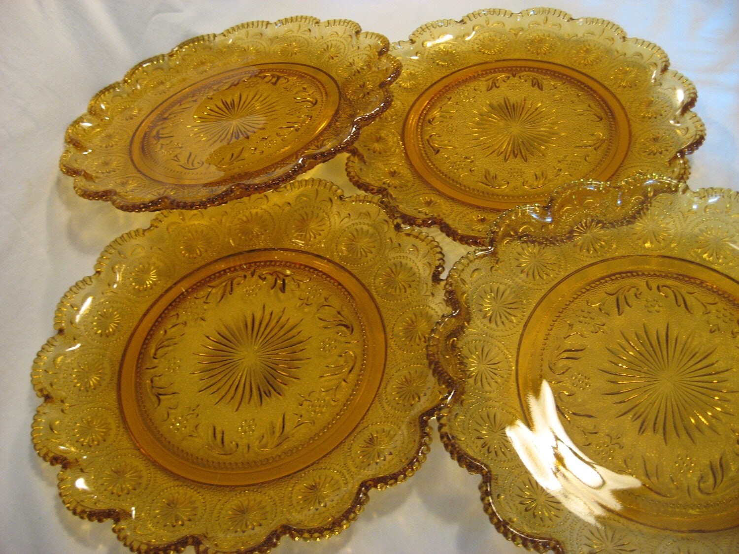 Vintage Brockway Glass American Concord Amber Dinner Plate