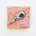 SALE: Bird Skull Triangle Tears - Original Painting - Tiny Art. Unisex. Southwestern.