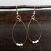 White pearl silver wire wrapped Teardrop Earrings