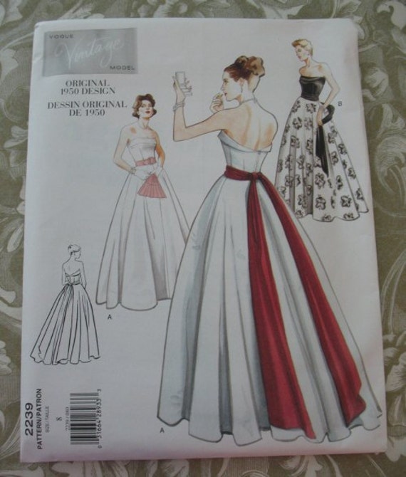 Vogue 2239 Vintage Model Sewing Pattern 1950 Evening Ball Gown 9139