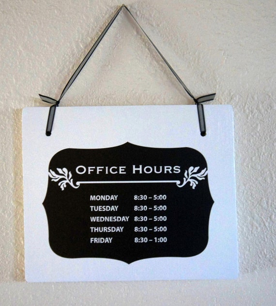 Office Hours Sign window Business Hanging Wood signage