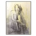Original Figurative Watercolor Painting - Lemon Yellow and Gray