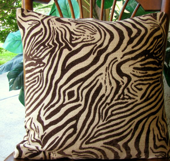 Brown Zebra Print Designer Pillow Cover by EviaMaeAndAlex on Etsy