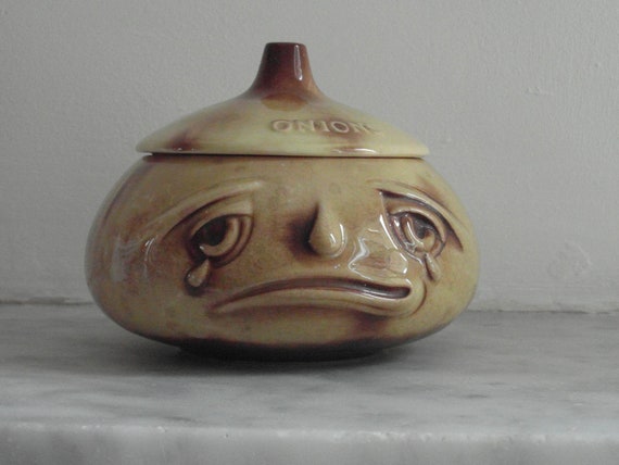 crying onion pot face onion pot. face Sylvac 1960'S collectable Crying kitsch