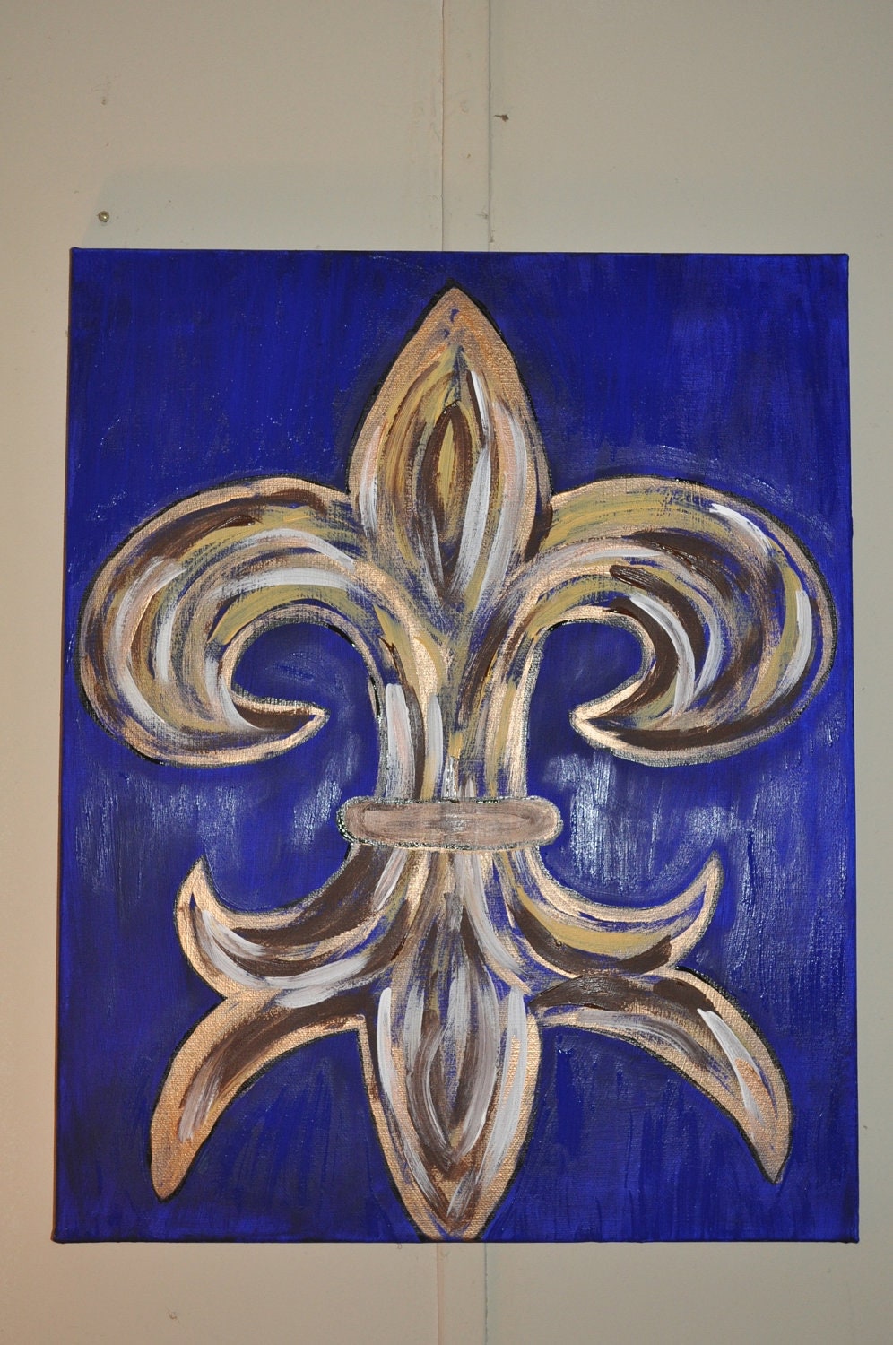 Items similar to Fleur de Lis canvas painting on Etsy