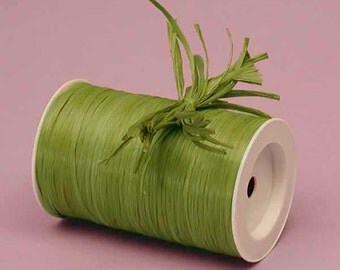 Olive Green Matte Raffia Ribbon - 10 Yards - Many Colors Available