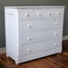 SALE 15% OFF- Antique White Cottage Style Distressed Pine Wood Porcelain Drawer Pulls Dresser