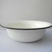 Soviet vintage white enamel Bowl Wash basin USSR era 1960s Farmhouse Cottage kitchen decor