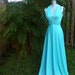 High Rolling Gown, Sea Jewel Green Grecian Goddess Dress, XS Small