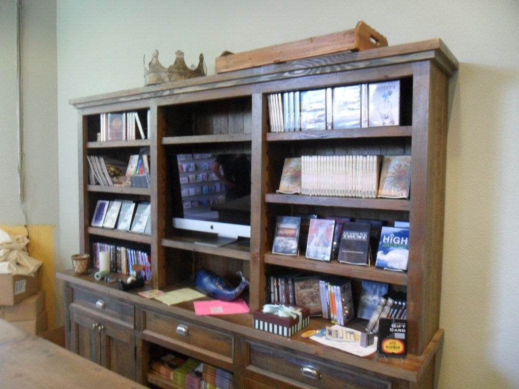 BUFFET/BOOKCASE from reclaimed pine wood. USA made.