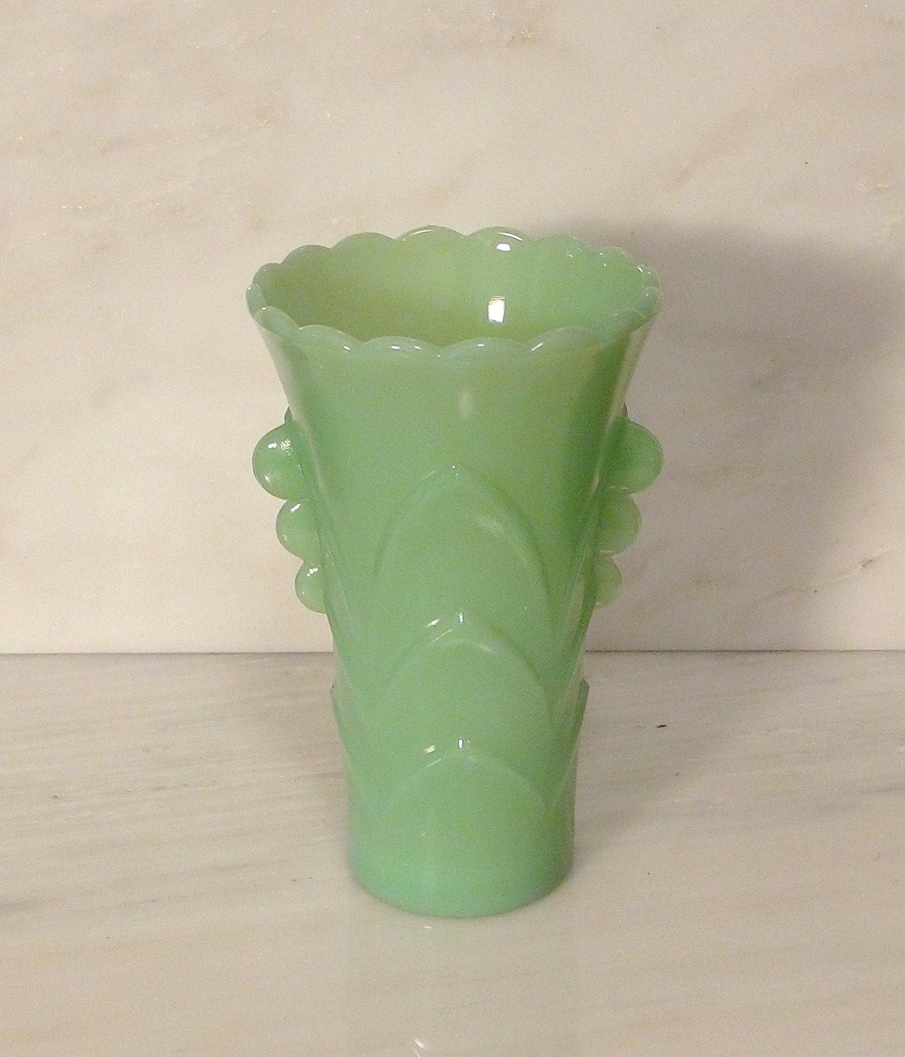 antique jadite green glass vase antique jadite green glass vase