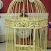 Refashioned Shabby Chic Yellow Bird Cage-Wedding Card Holder-Chippy Paint
