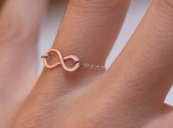 Rose gold rings for women infinity hair party