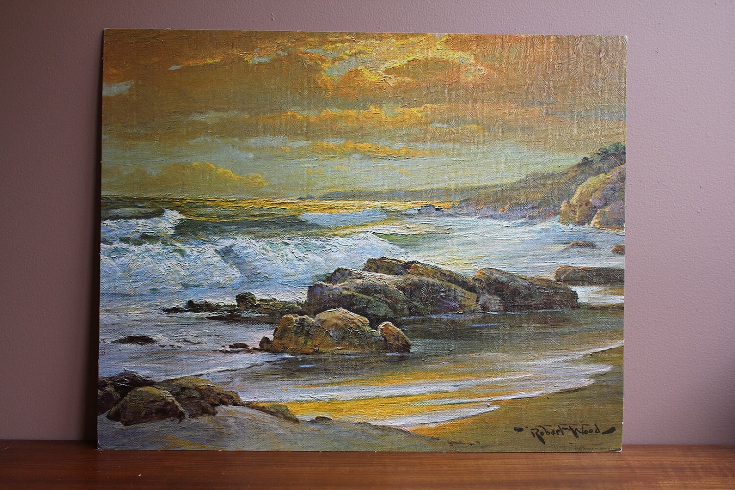 Reserved-Vintage Sunset Shore by Robert Wood
