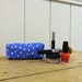 Small Lined Makeup Bag // Blue Dots & Yellow Check