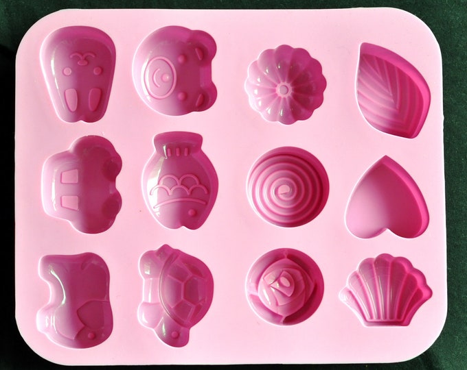 Silicone Silicon Soap Molds Candle Making Molds Candy Chocolate - 12 Cute Cavity