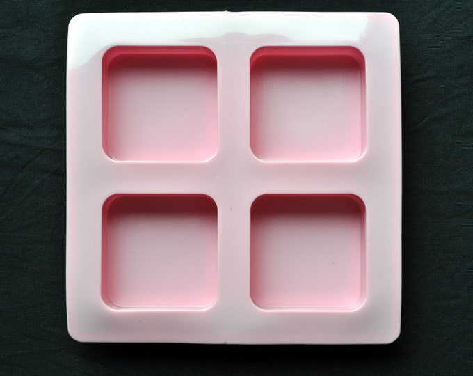 Flexible Silicone Silicon Soap Molds Cake Molds Chocolate Molds - 4 Square Bar