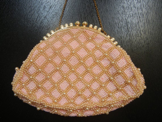 pink beaded purse