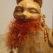 ORANGE CAT Named DIVA. Whimsical Handknit Faux Fur Scarf Beads. Includes eyeglass holder