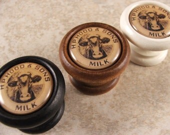 Old Fashioned "Hood & Sons" Milk Bottle Cap Knobs