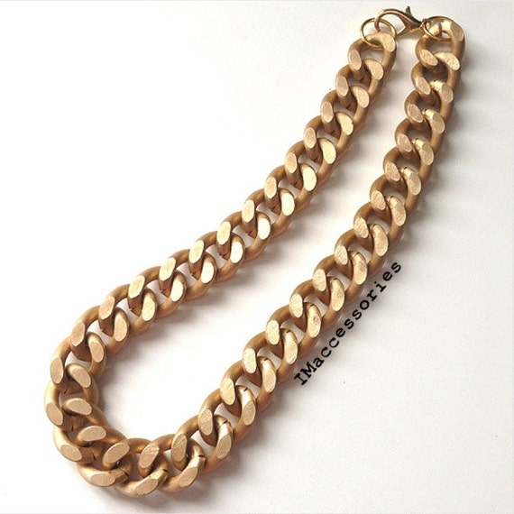 Sale Matte Gold Chunky Chain Necklace