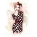 Harlequin - Watercolor and ink painting - Original Art 12x9
