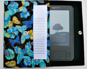 iPad Mini, Kindle, Nook, Kobo, Sony Reader, Samsung Galaxy, Small eReader Padded Case (READY TO SHIP) - Butterflies
