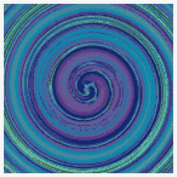 Moonlight Swirl Cross Stitch PDF Chart, Pattern