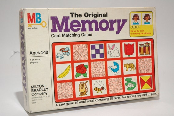 The Original Memory Game from Milton Bradley 1980 read