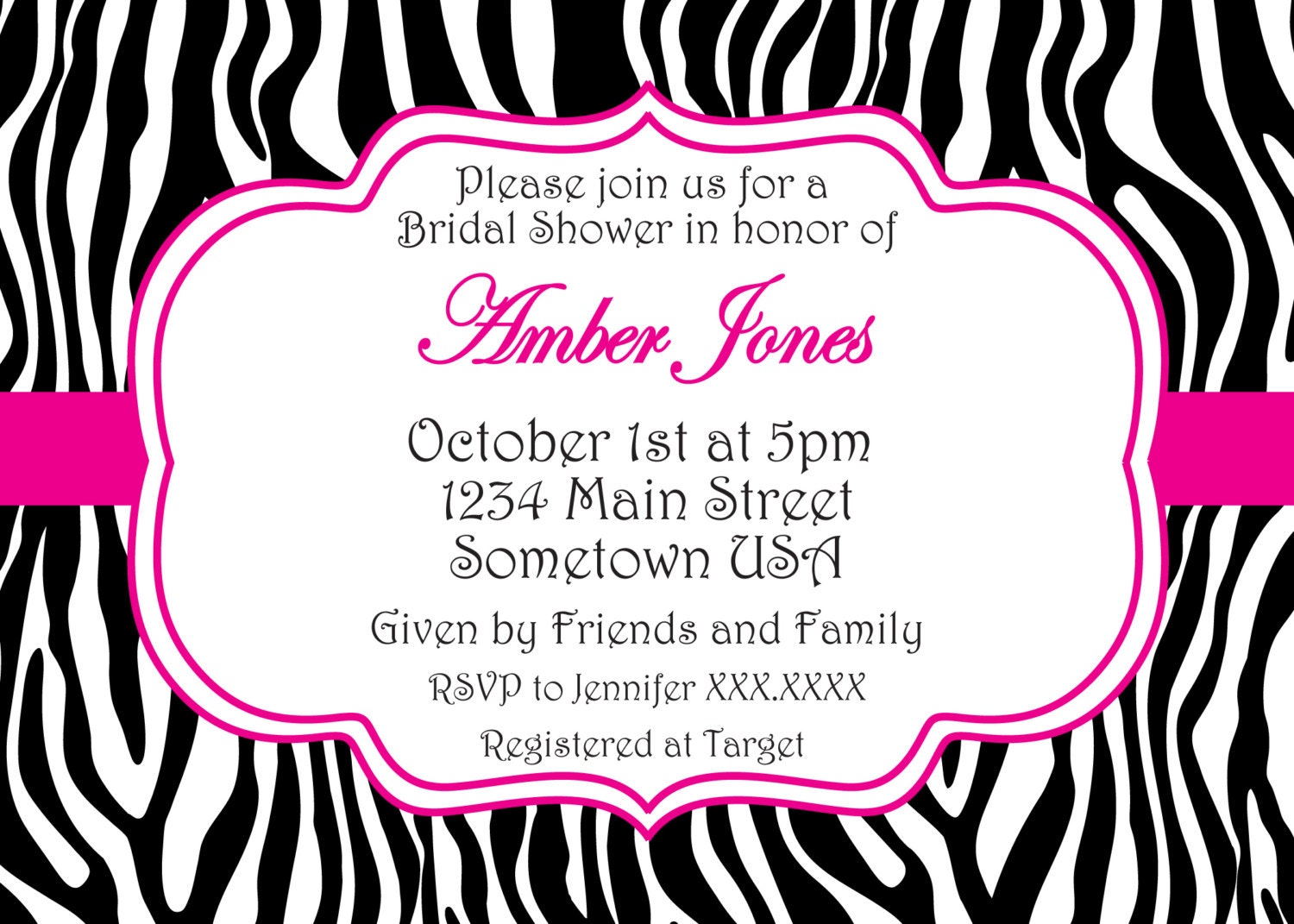 Zebra Print Invitations 4