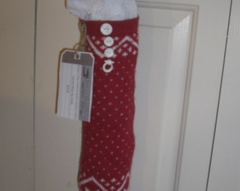 Upcycled, Recycled, Repurposed, Refashioned, Reworked, Sweater Plastic Bag Holder One-Of-A-Kind