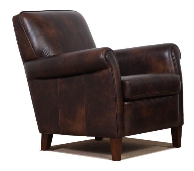 Genuine High End Leather Accent Chair Club Chair Cigar