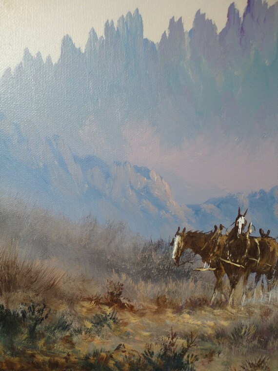 Landscape Oil Painting on Canvas Original by VintageArtCafe