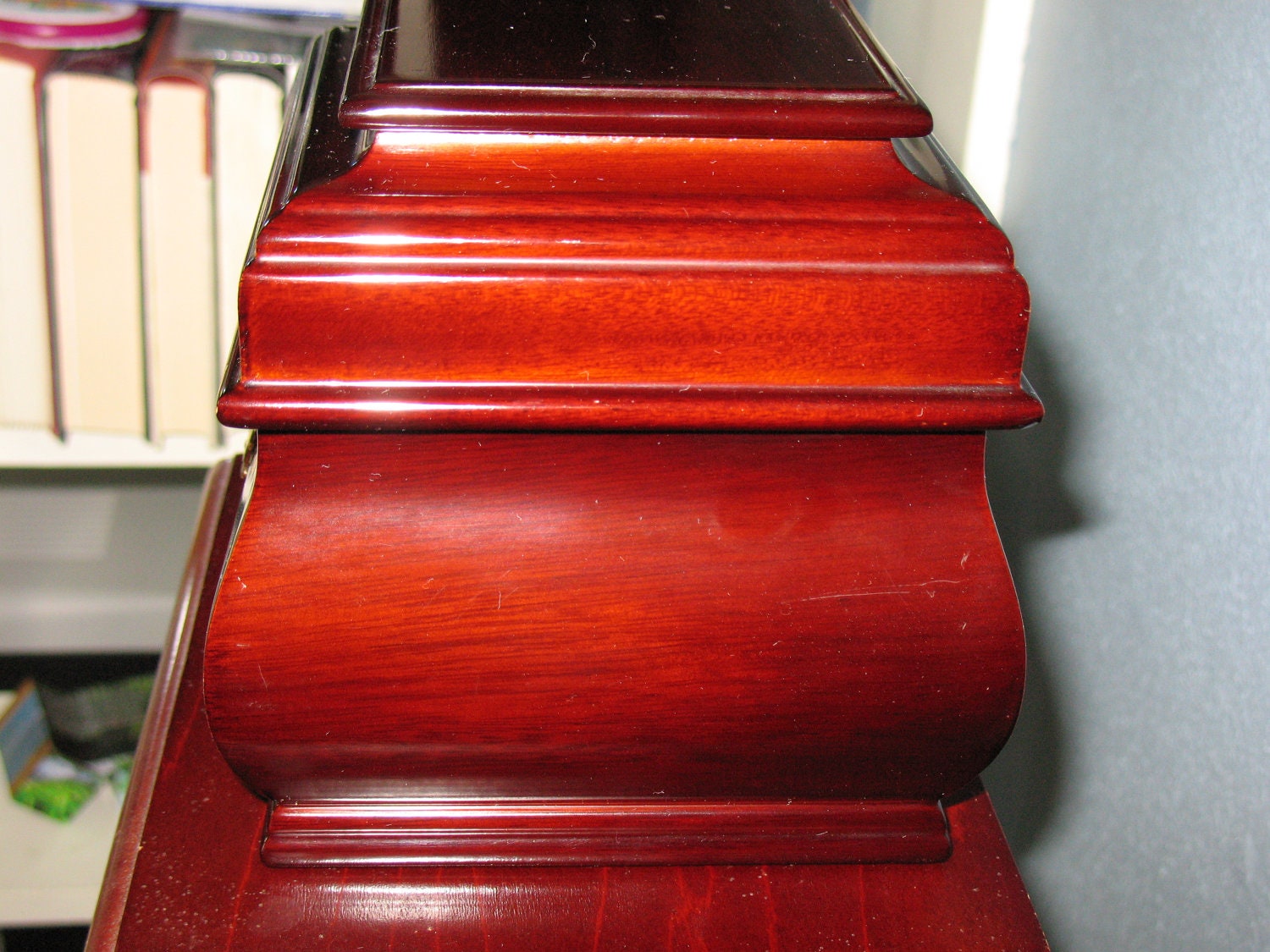 Bombay Furniture Jewelry Box in Deep Cherry finish with velvet